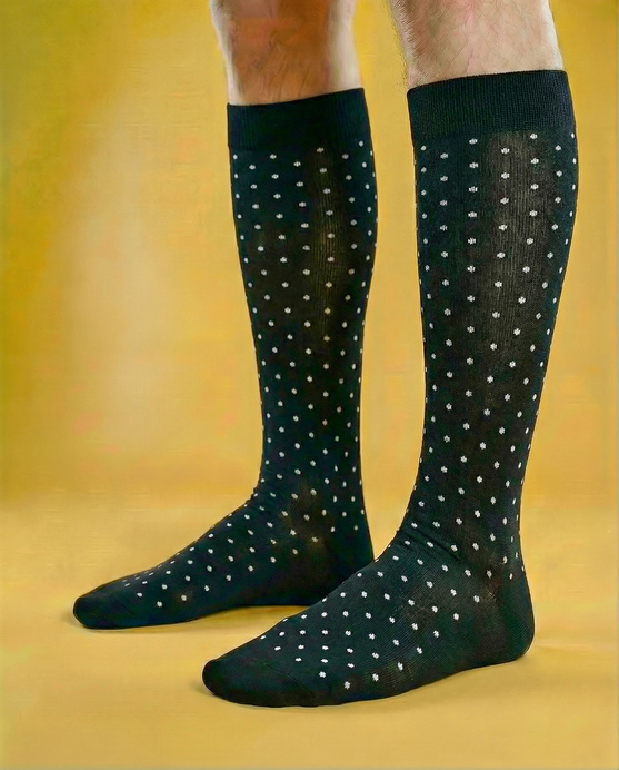 Calzino Bob Esposito Elegante Nero a Pois  